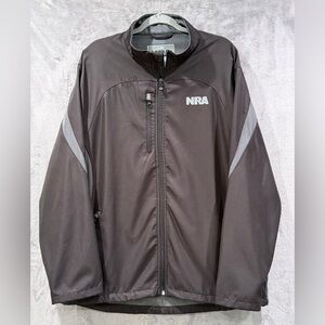 NRA Men’s Soft Shell Jacket Full Zip Black And Grey Size XL